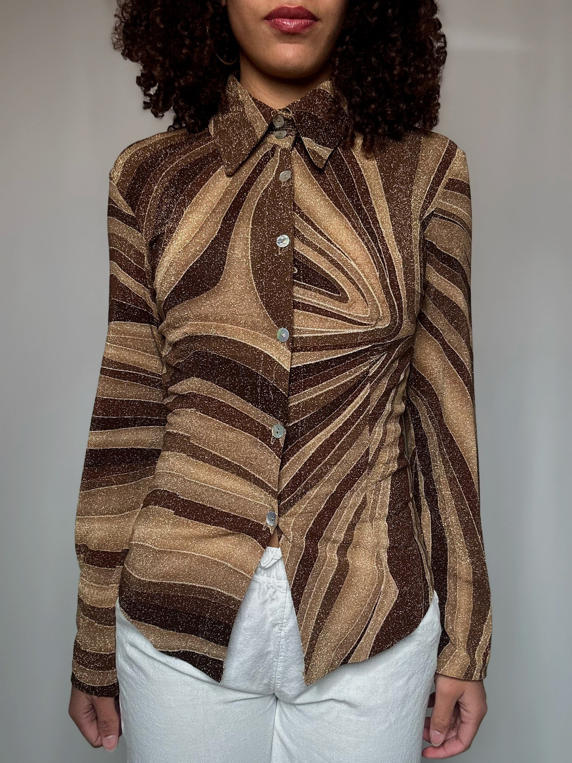 Chemise dorée M vintage