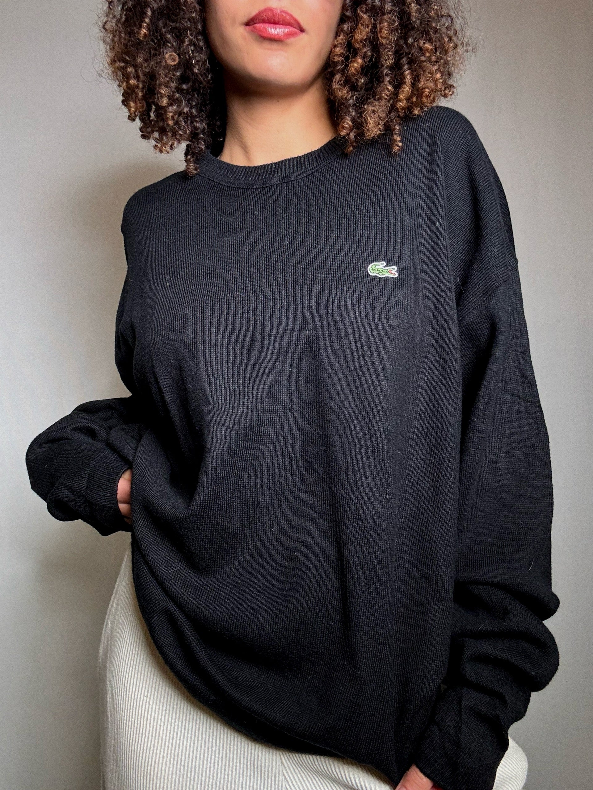 Pull noir Lacoste XXL vintage