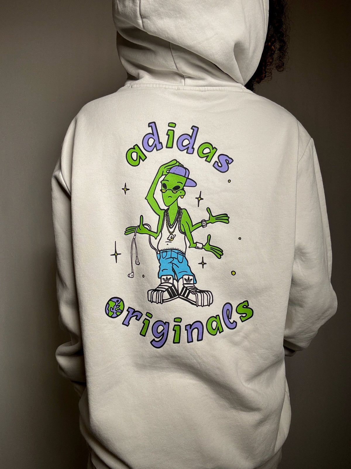 Adidas Vintage weißes Sweatshirt L