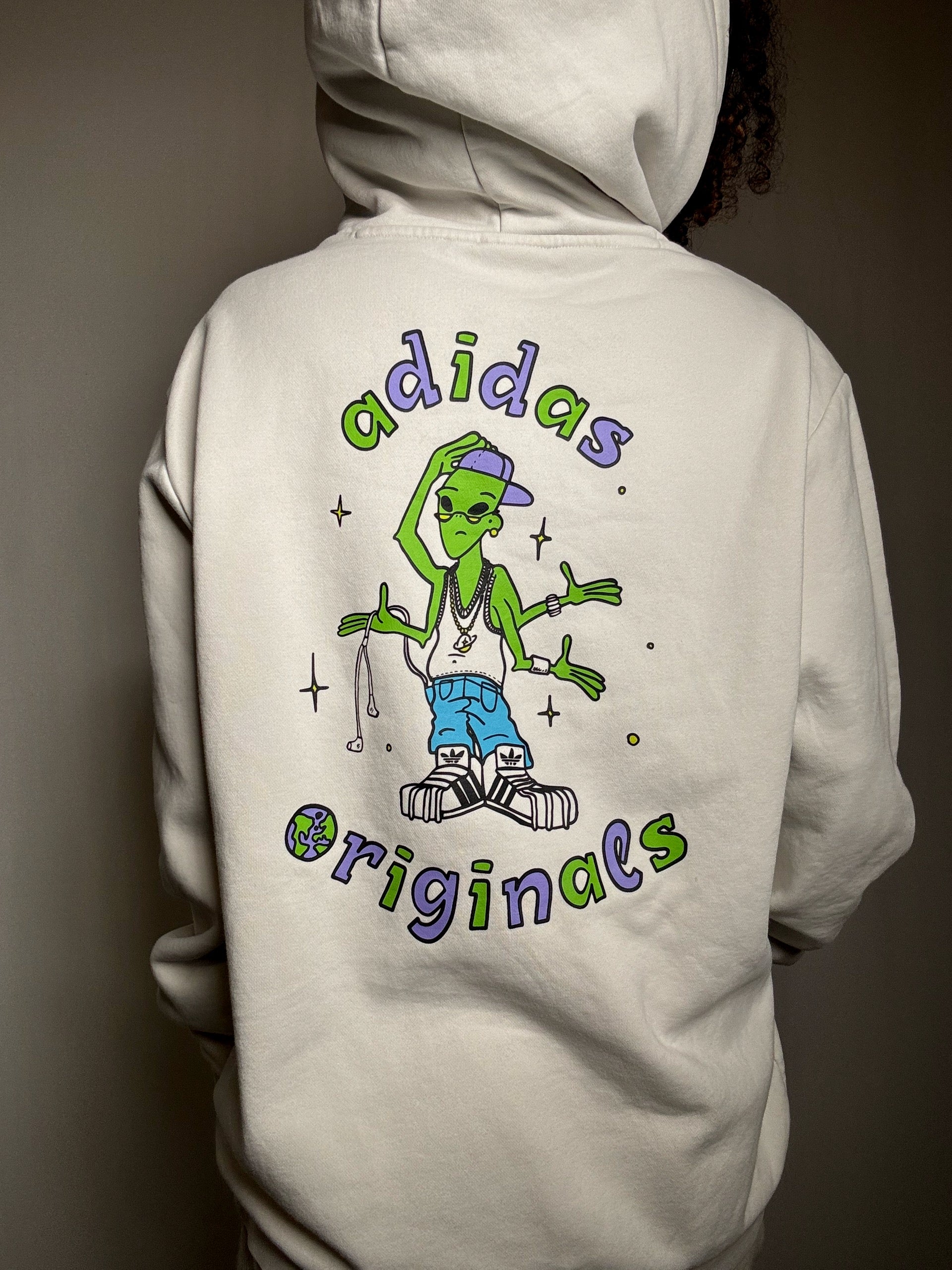 Adidas Vintage weißes Sweatshirt L