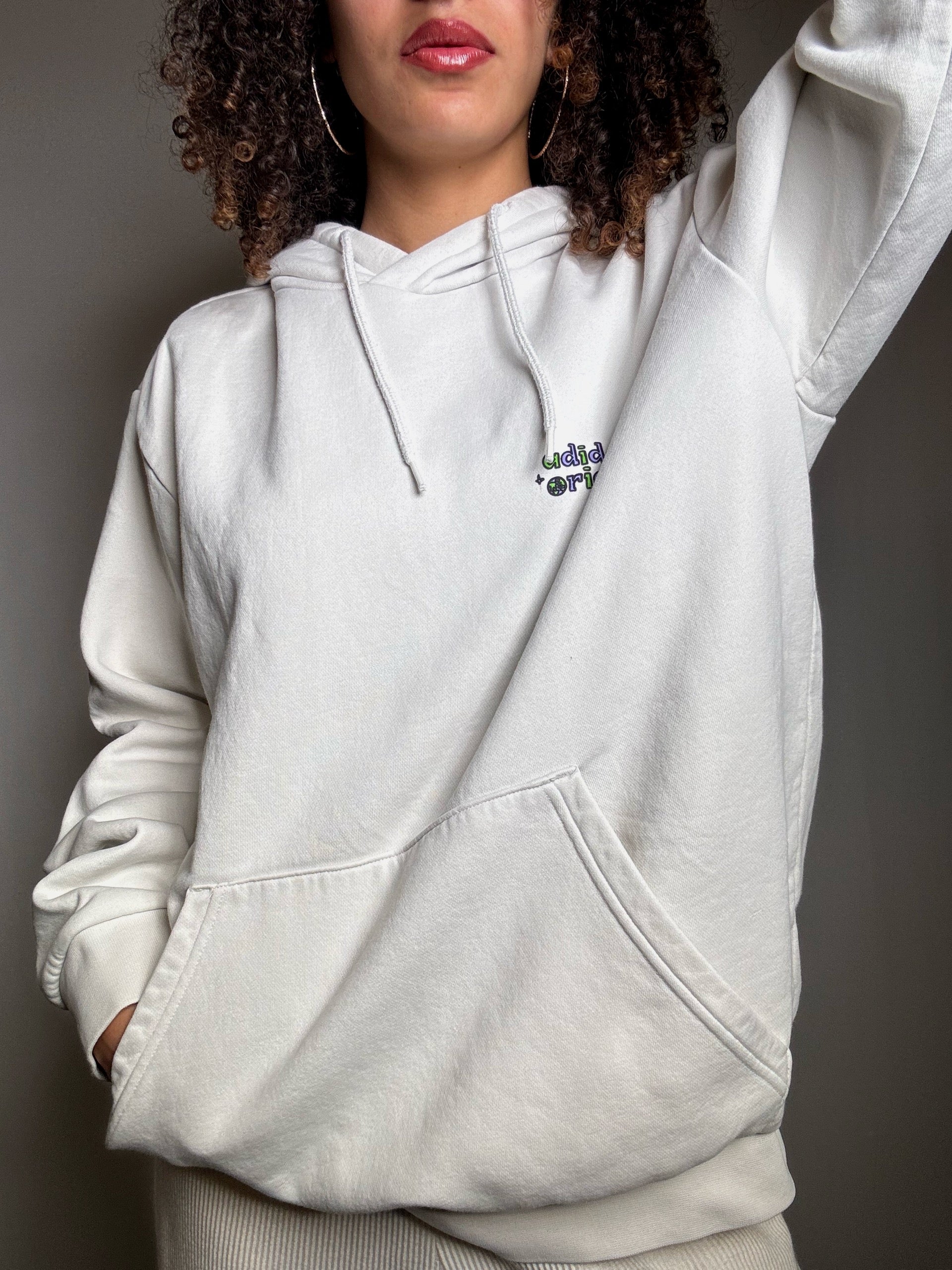 Adidas Vintage weißes Sweatshirt L