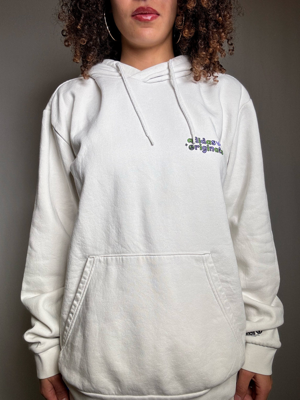 Adidas Vintage weißes Sweatshirt L