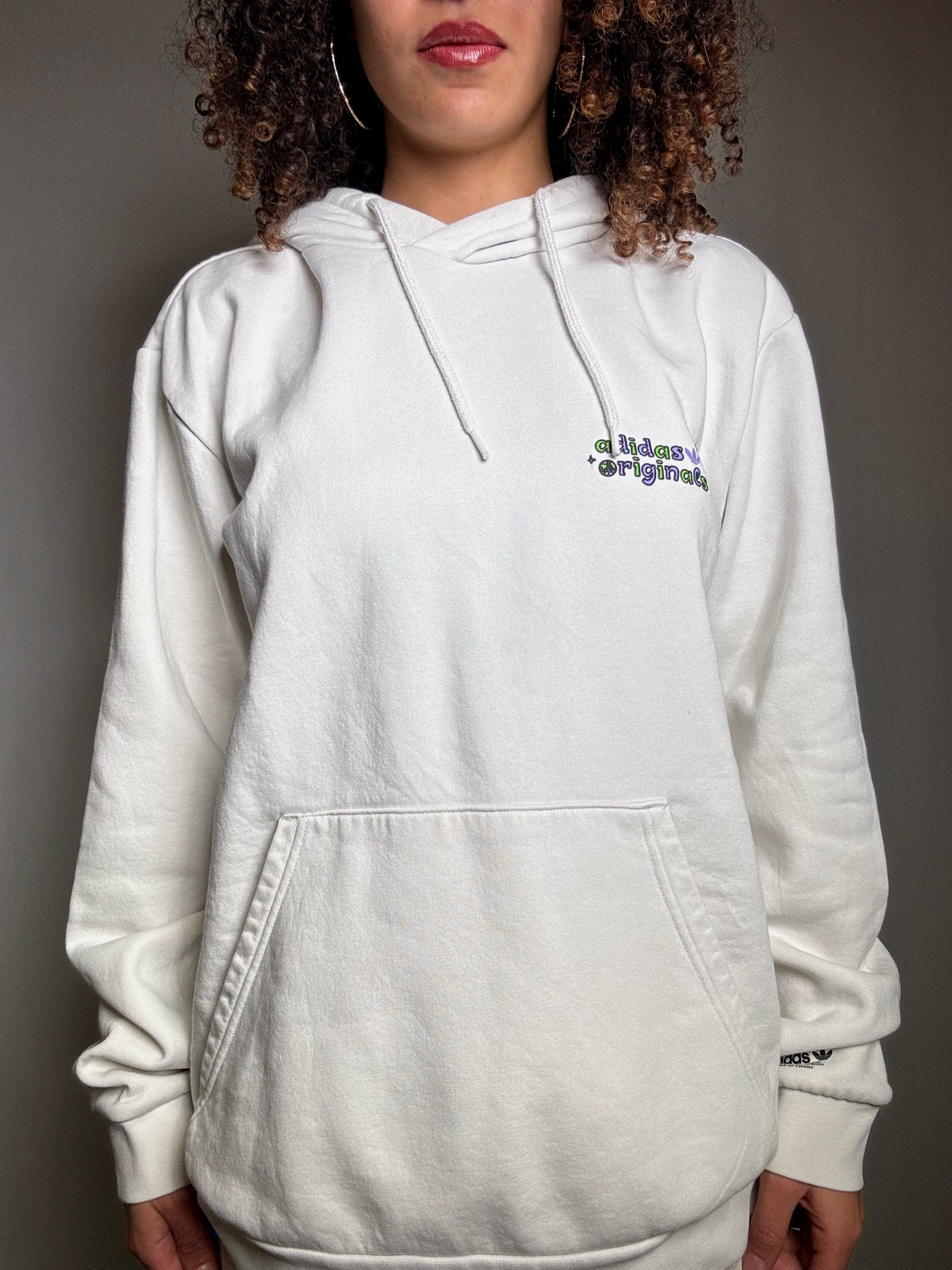Adidas Vintage weißes Sweatshirt L