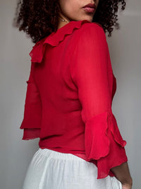 Rotes Mesh-Top M Vintage