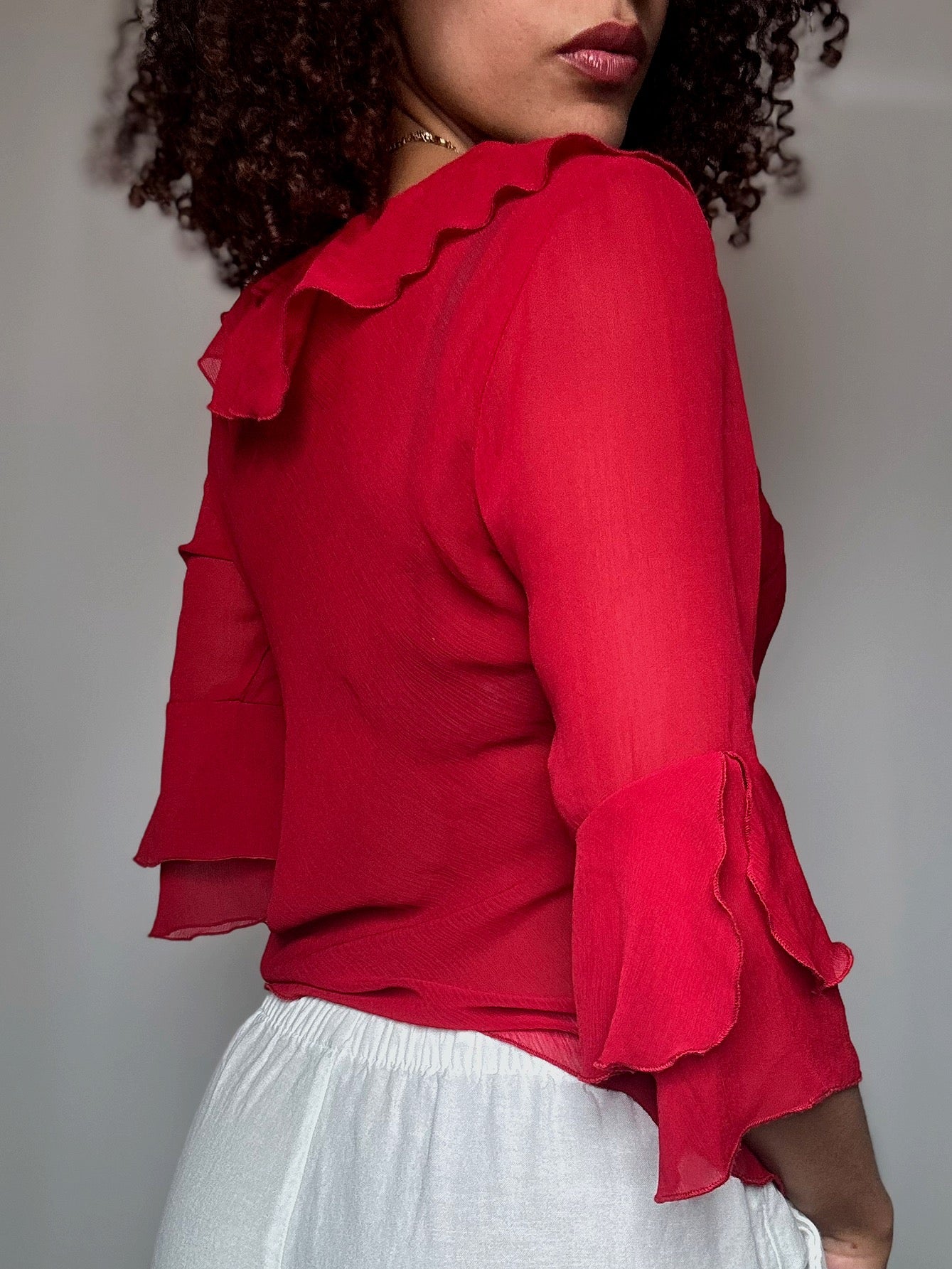 Rotes Mesh-Top M Vintage