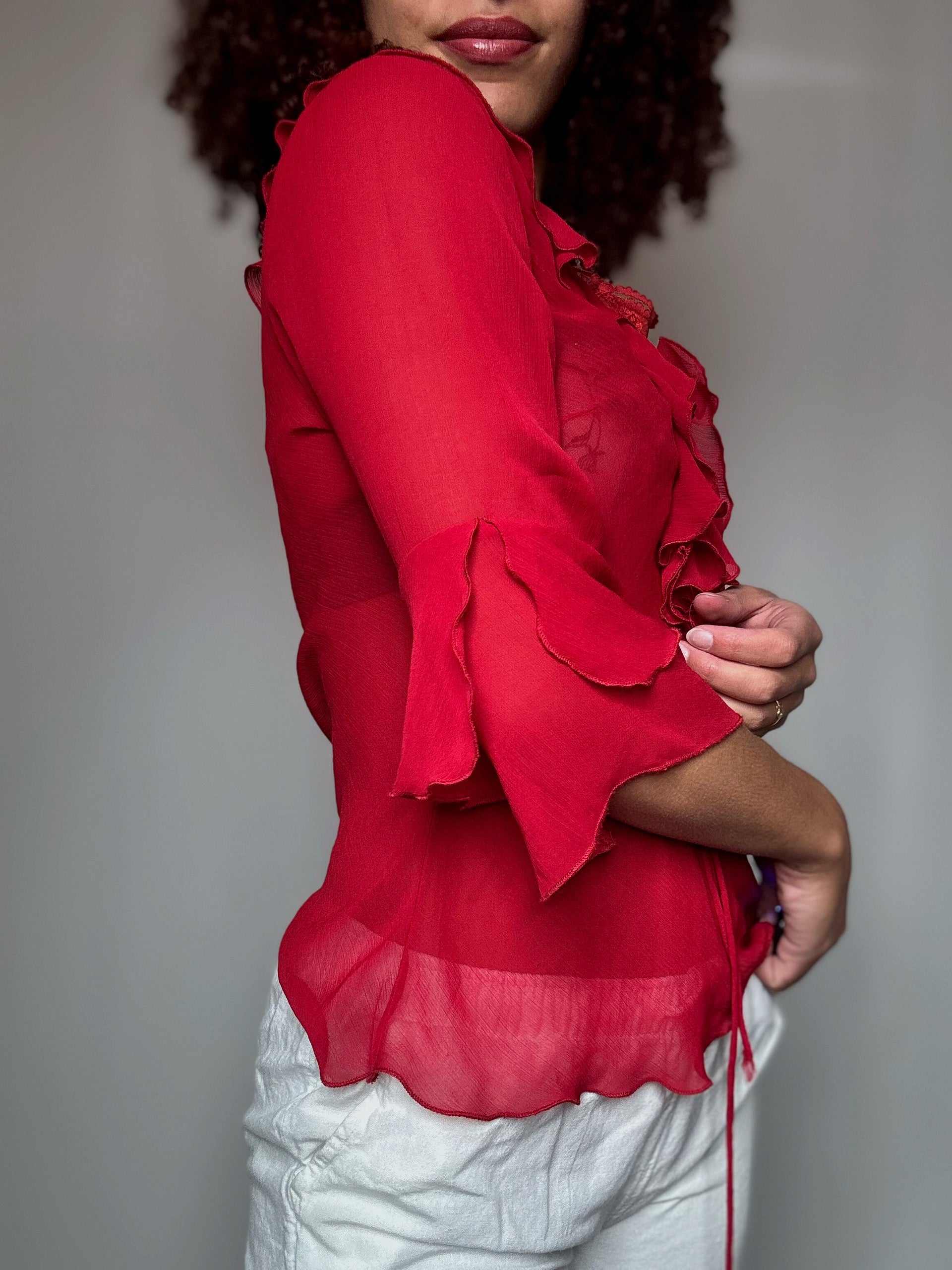Rotes Mesh-Top M Vintage