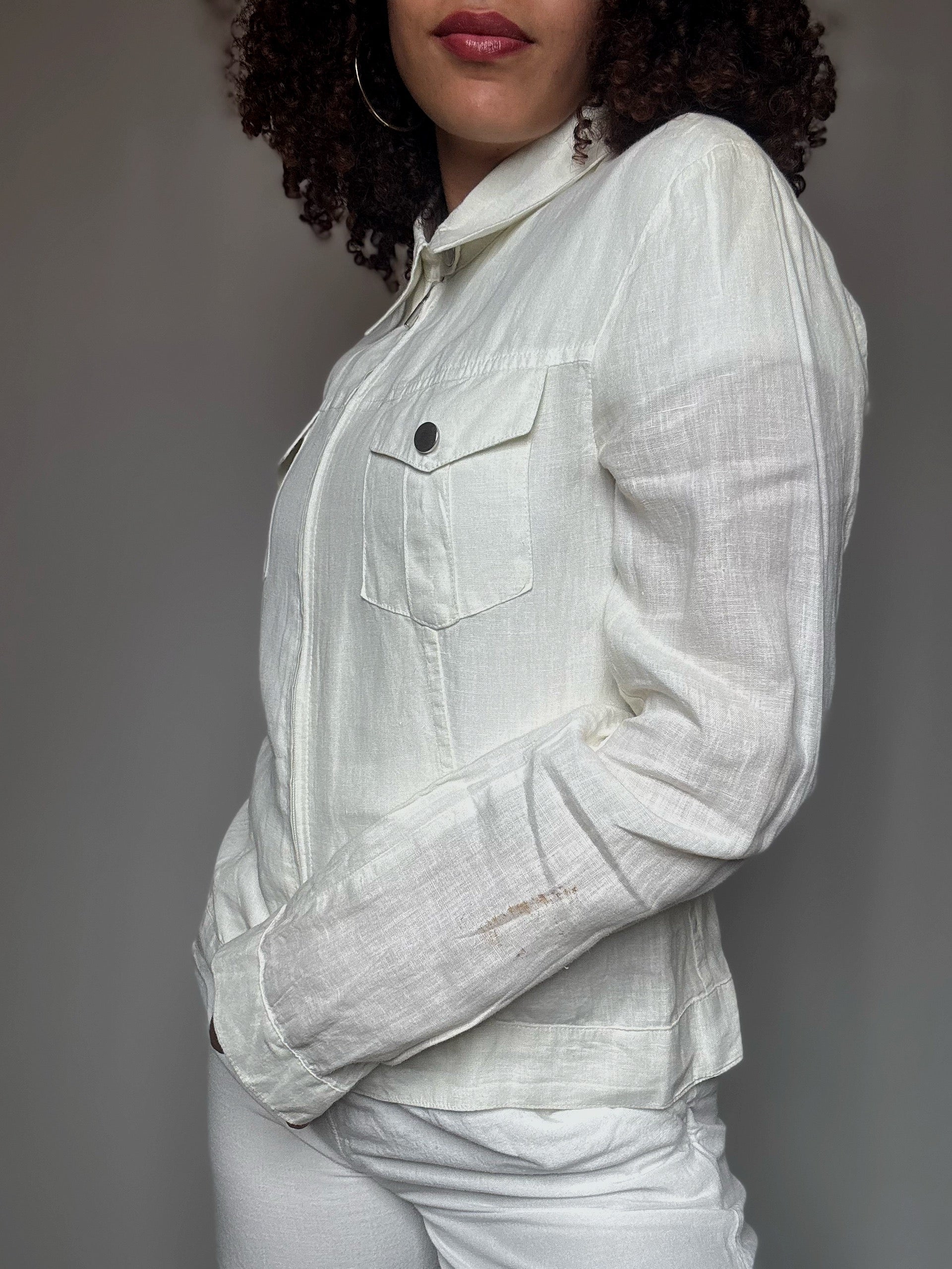 Veste / chemise en lin M/L vintage