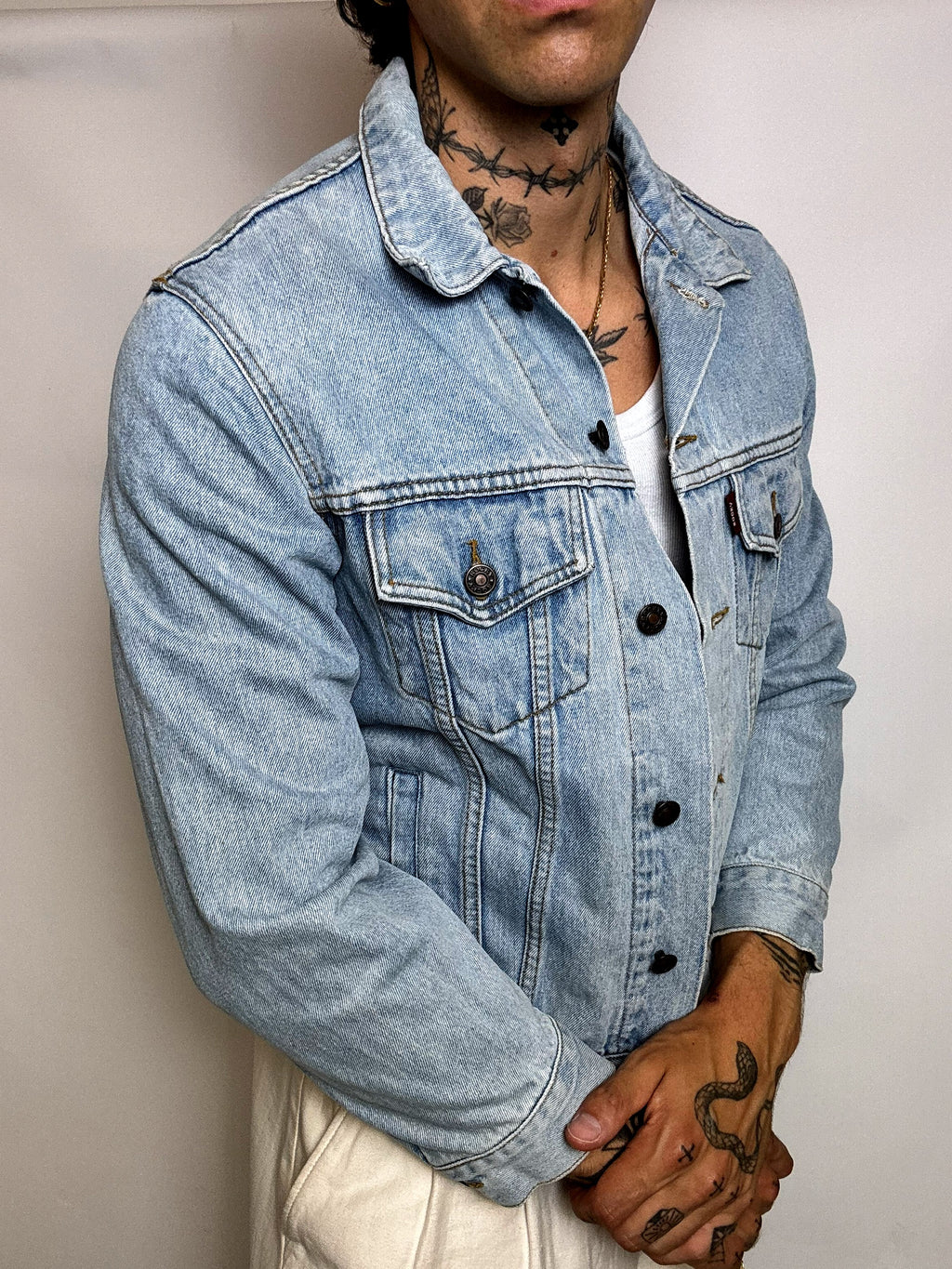 Veste en denim bleu S vintage