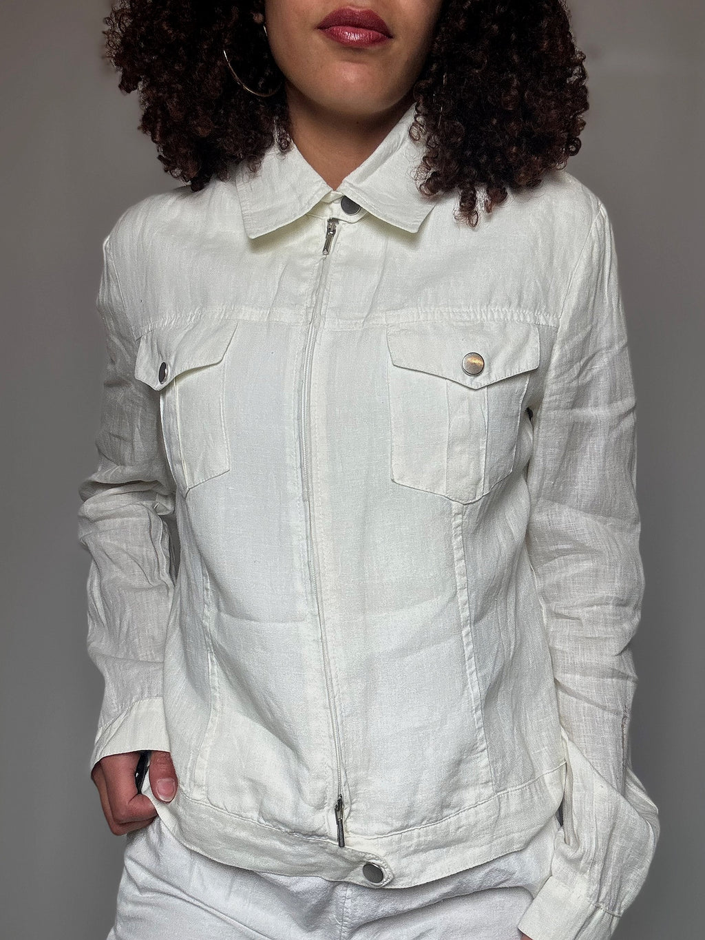 Veste / chemise en lin M/L vintage