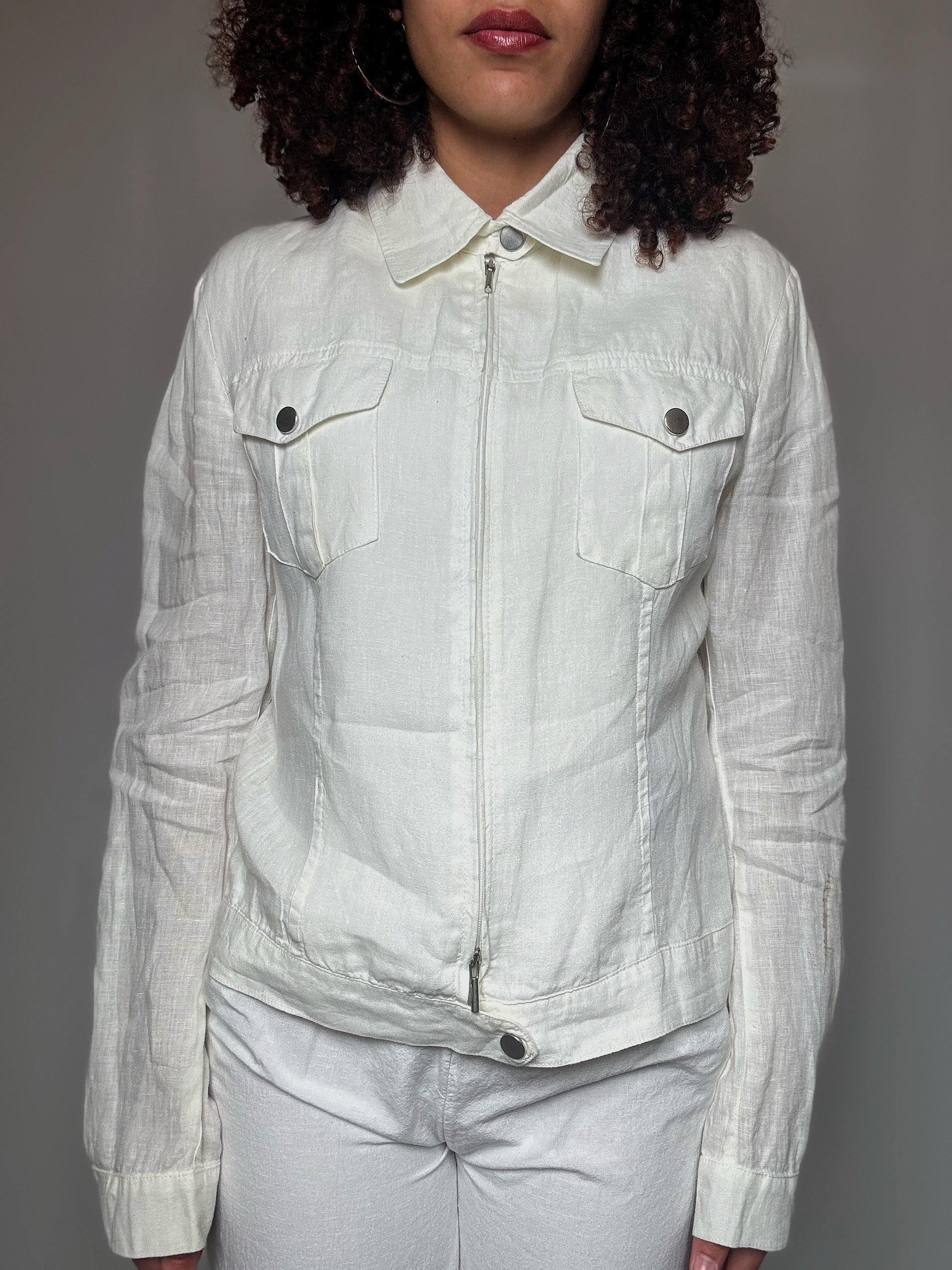 Veste / chemise en lin M/L vintage