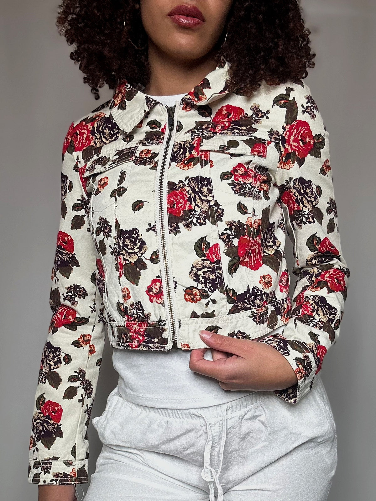 Veste imprimée à fleurs S vintage