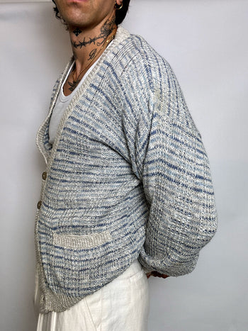 Cardigan en maille graphique M/L vintage