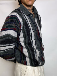 pull en maille graphique M/L vintage