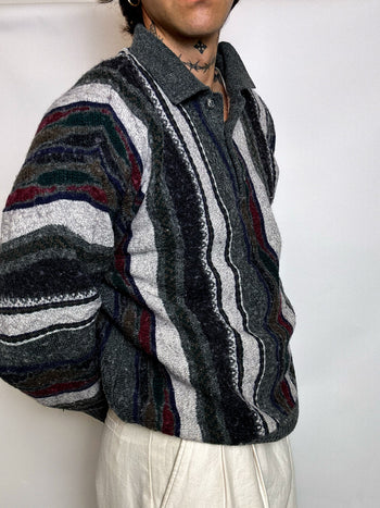 pull en maille graphique M/L vintage
