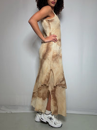 Beiges Baumwollkleid Gr. M, Vintage