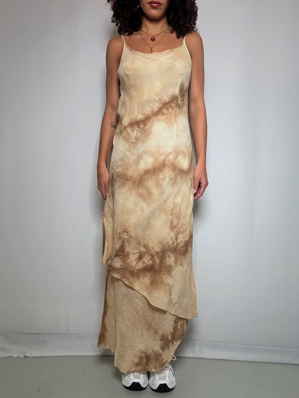 Beiges Baumwollkleid Gr. M, Vintage