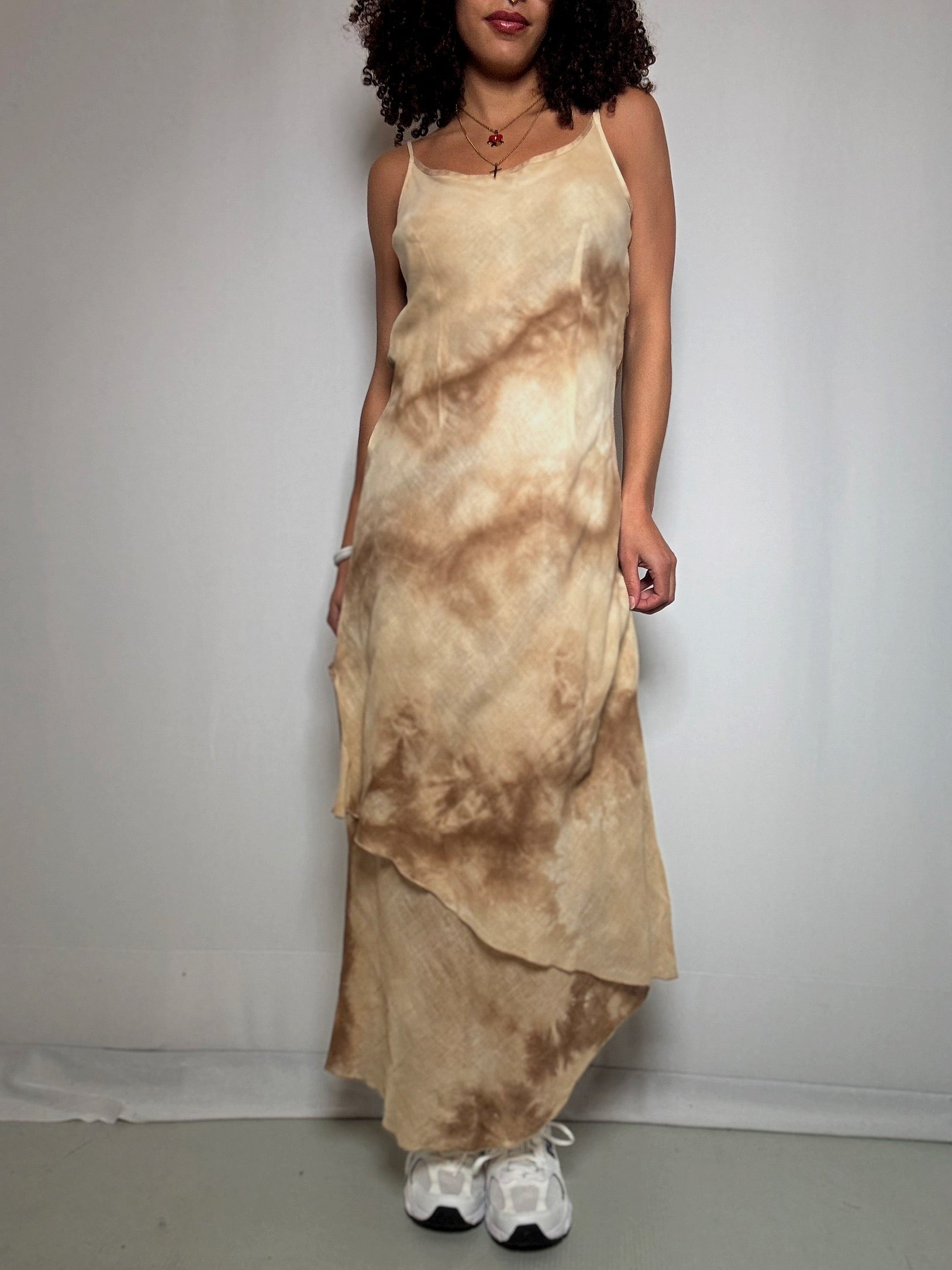 Beiges Baumwollkleid Gr. M, Vintage