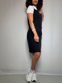Schwarzes Leinenkleid L vintage