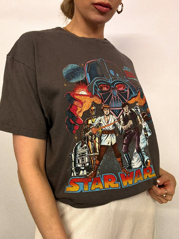 Vintage STAR WARS M graues T-Shirt 