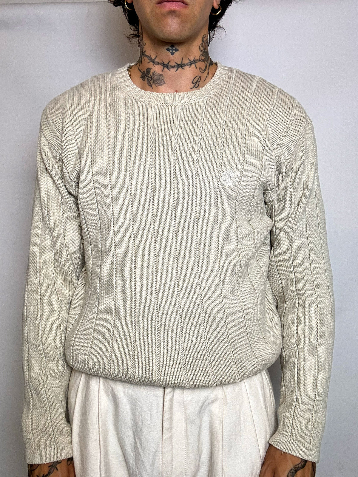 pull en maille crème XL vintage