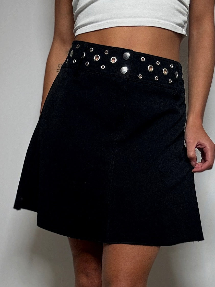 Jupe noire avec détails L vintage