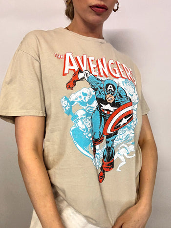 Tee shirt beige MARVEL x AVENGERS L vintage