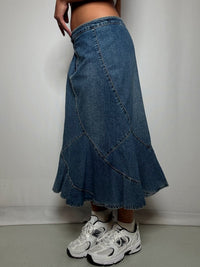 Jupe longue en denim évasée M/L vintage