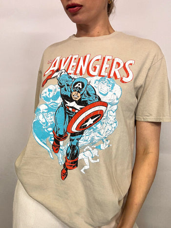 Tee shirt beige MARVEL x AVENGERS L vintage