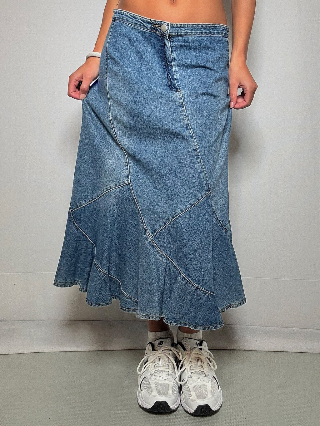 Jupe longue en denim évasée M/L vintage