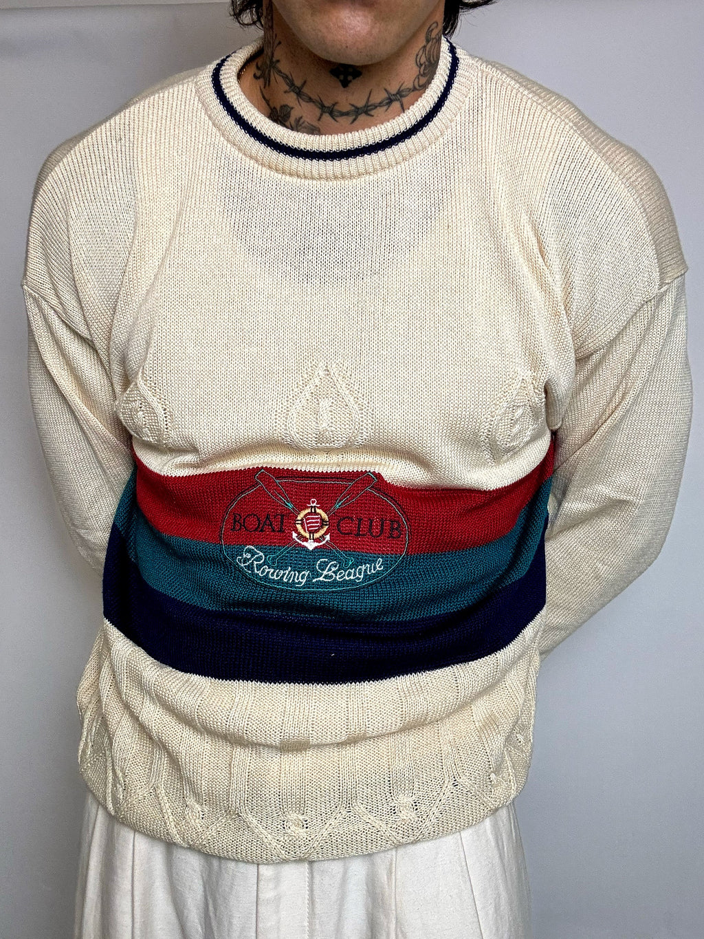 pull en maille crème  M/L vintage
