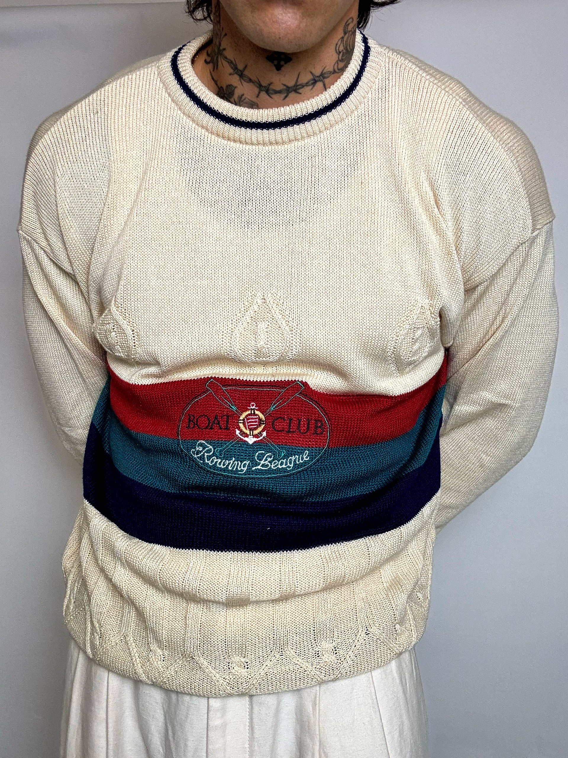 pull en maille crème  M/L vintage