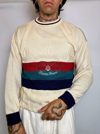 pull en maille crème  M/L vintage