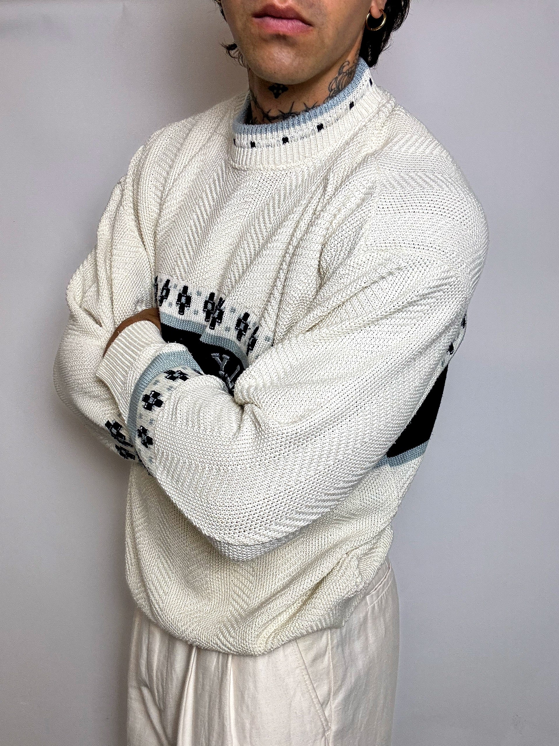 pull en maille crème  M/L vintage