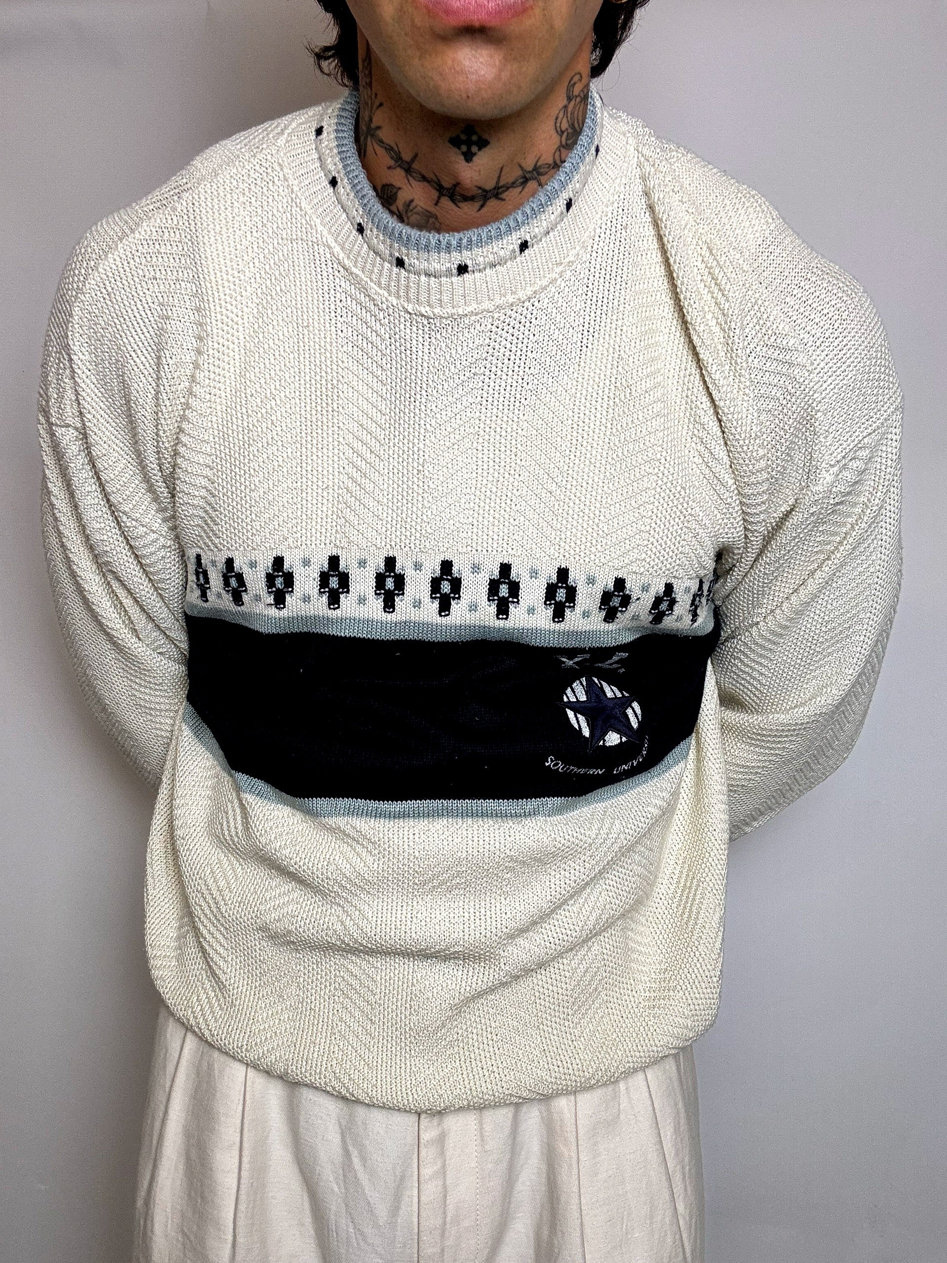 pull en maille crème  M/L vintage