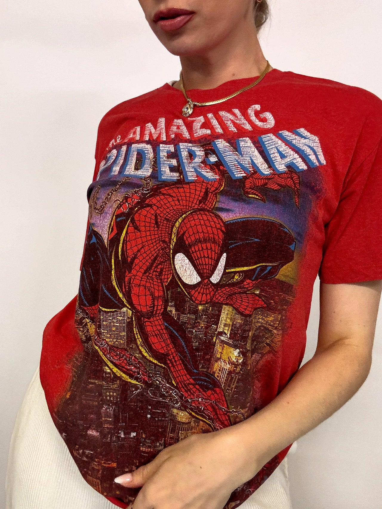 Tee shirt rouge MARVEL x SPIDERMAN M vintage