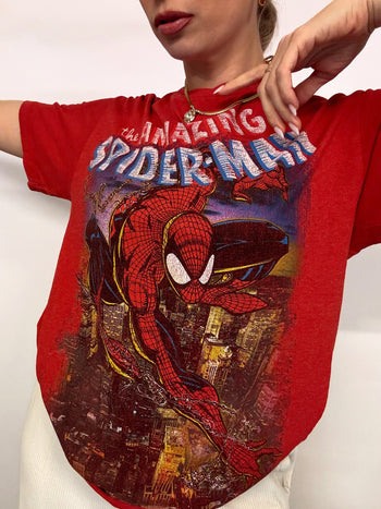 Tee shirt rouge MARVEL x SPIDERMAN M vintage