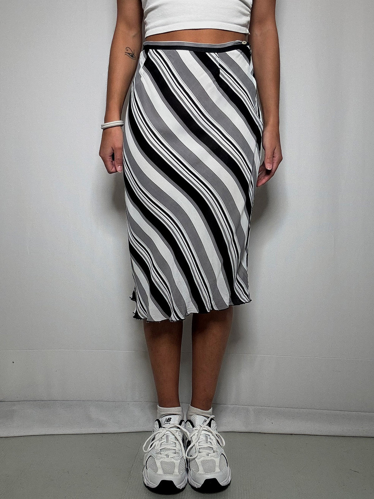 Jupe fluide noire et grise S/M vintage