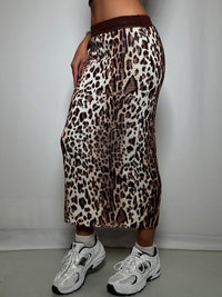 Vintage Maxirock aus Leopardenstrick L