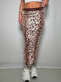Vintage Maxirock aus Leopardenstrick L