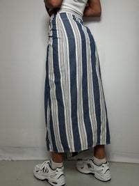 Jupe longue en denim rayé XS vintage