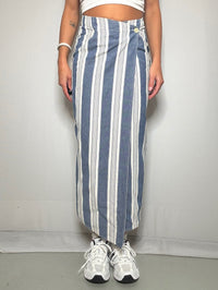 Jupe longue en denim rayé XS vintage