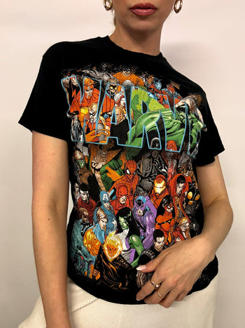 Tee shirt noir MARVEL S vintage