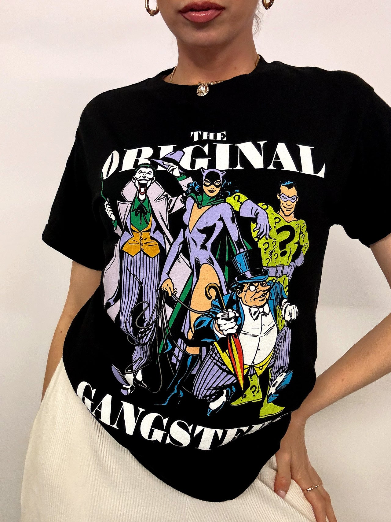 DC COMICS M vintage black t-shirt 