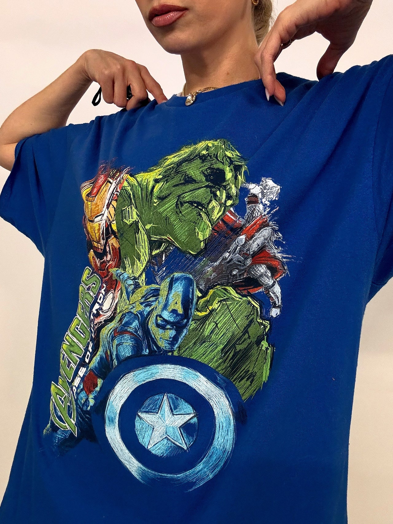 MARVEL x AVENGERS 2XL vintage blue t-shirt 