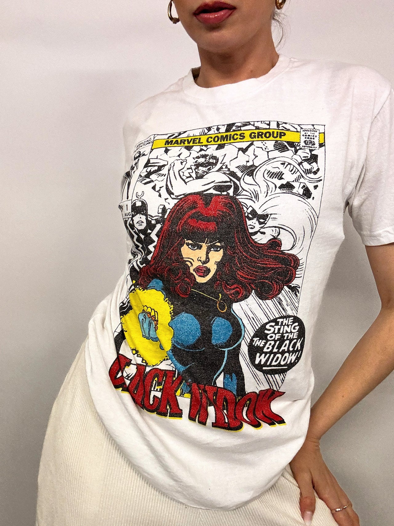 MARVEL x BLACK WIDOW M vintage white t-shirt 