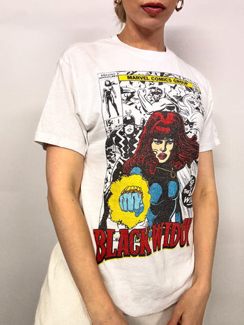 MARVEL x BLACK WIDOW M vintage white t-shirt 