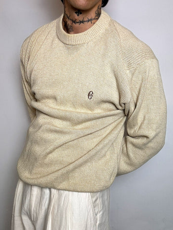 pull en maille crème XL vintage