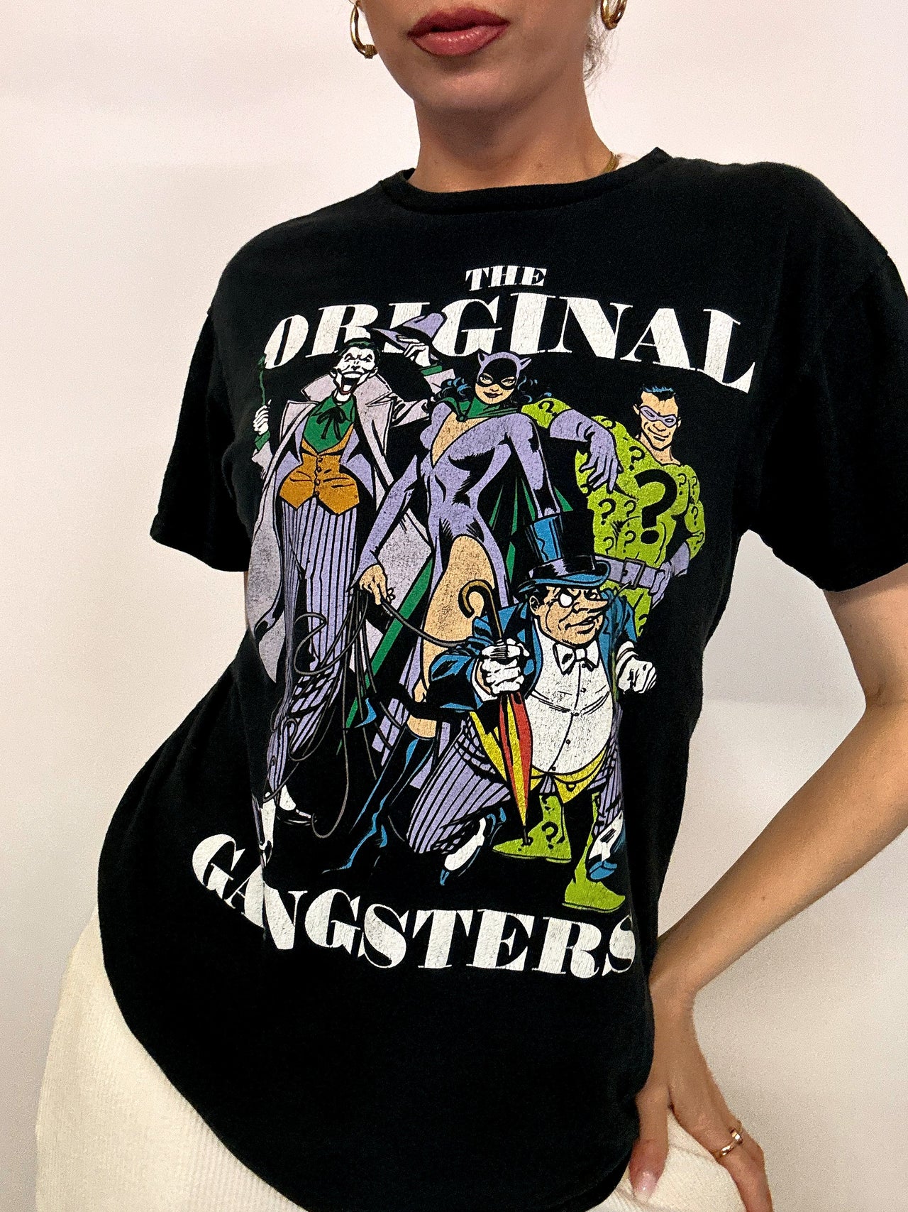 Dunkelgraues DC COMICS M Vintage-T-Shirt 