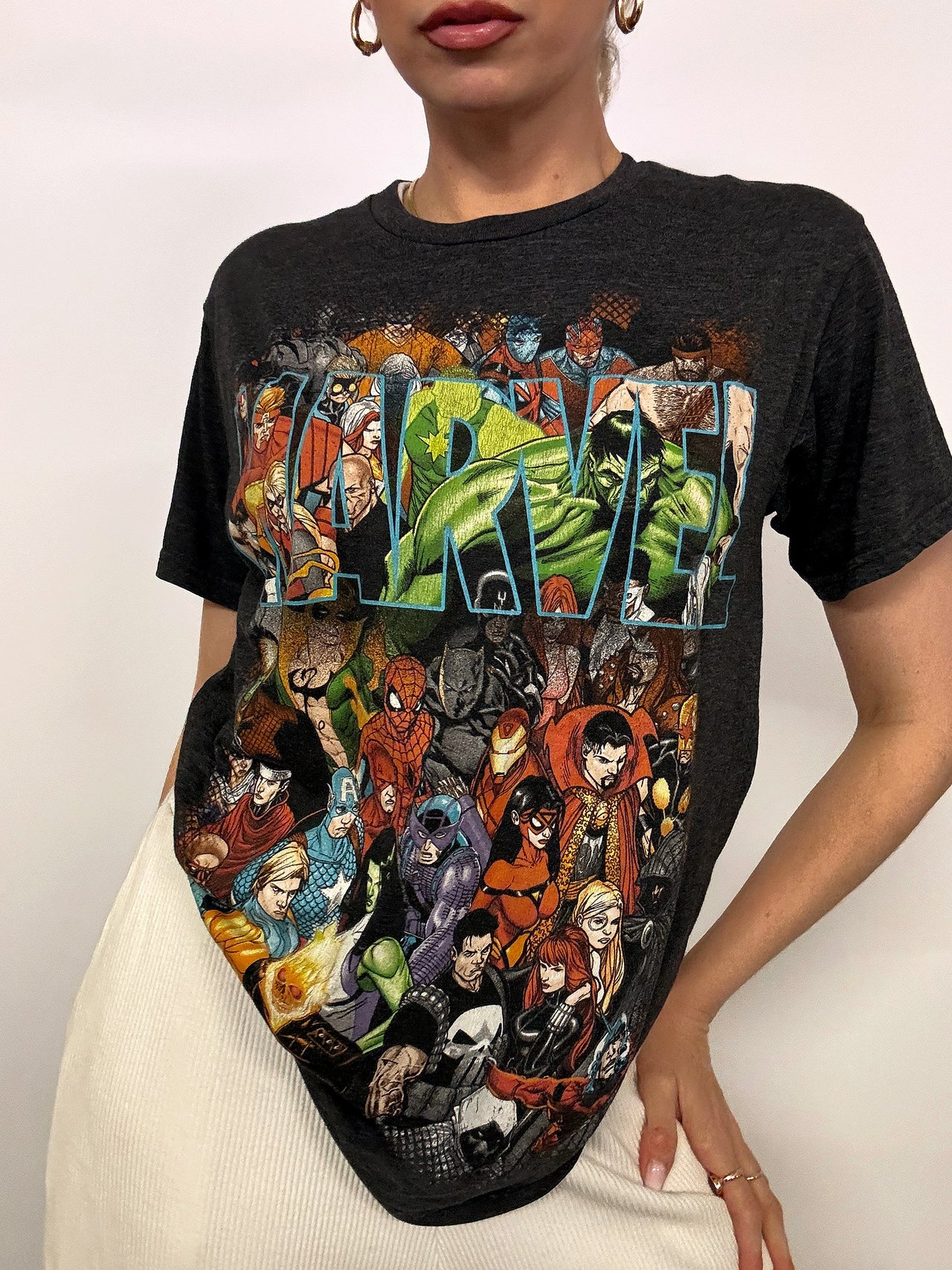 Tee shirt gris foncé MARVEL M vintage