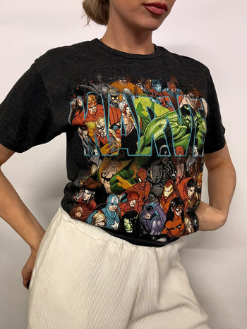 MARVEL M Vintage dunkelgraues T-Shirt 